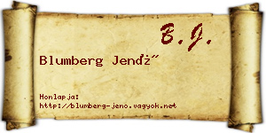Blumberg Jenő névjegykártya
